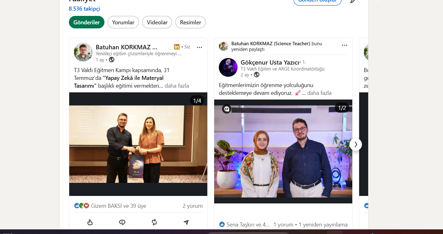 Eğitmenlik çalışmaları